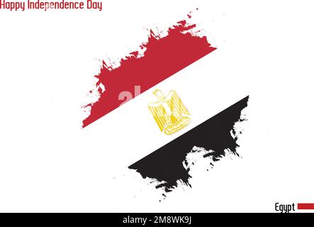 Grunge Pinsel Strichvektordesign auf „Painted of Egypt Flag“ Stock Vektor