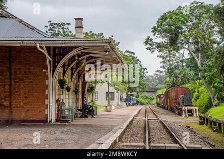 die dampflokomotive am umgeni-Bahnhof in Inchanga Durban, Südafrika, wird betrieben Stockfoto