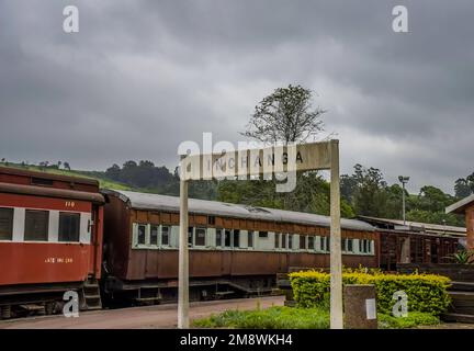 die dampflokomotive am umgeni-Bahnhof in Inchanga Durban, Südafrika, wird betrieben Stockfoto