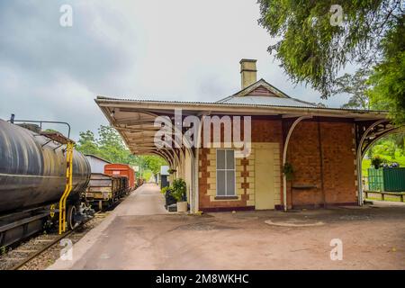 die dampflokomotive am umgeni-Bahnhof in Inchanga Durban, Südafrika, wird betrieben Stockfoto