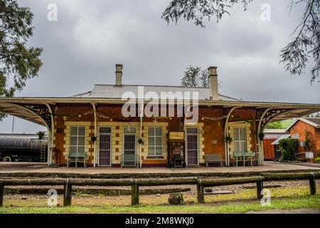 die dampflokomotive am umgeni-Bahnhof in Inchanga Durban, Südafrika, wird betrieben Stockfoto