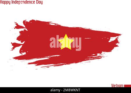 Grunge-Pinsel Strichvector Design Vietnam Nationalflagge Vietnam Stock Vector Stock Vektor