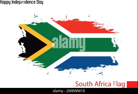 Südafrikanische Nationalflagge Kunstpinsel Stock Vektor