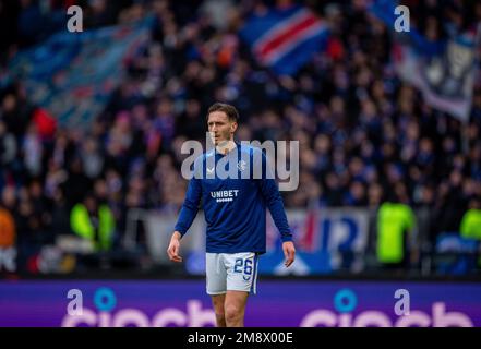 Glasgow, Schottland, Großbritannien. 15. Januar 2023; Hampden Park, Glasgow, Schottland: Scottish Viaplay Cup Football Semi Final, Rangers versus Aberdeen; Ben Davies von Rangers Credit: Action Plus Sports Images/Alamy Live News Stockfoto