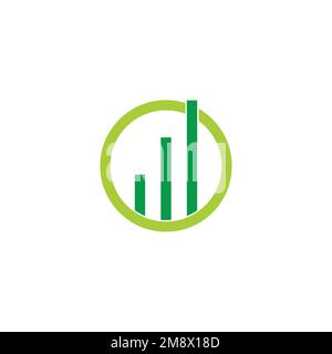 Einfacher kreisförmiger grüner Balkendiagramm-Symbolvektor Stock Vektor