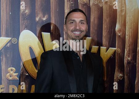 Zlatan Ibrahimovic besucht Asterix et Obelix: L'Empire du Milieu Premiere im Grand Rex Cinema in Paris, Frankreich am 15. Januar 2023. Foto: Aurore Marechal/ABACAPRESS.COM Stockfoto