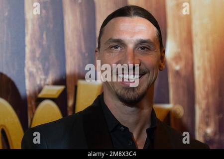 Zlatan Ibrahimovic besucht Asterix et Obelix: L'Empire du Milieu Premiere im Grand Rex Cinema in Paris, Frankreich am 15. Januar 2023. Foto: Aurore Marechal/ABACAPRESS.COM Stockfoto