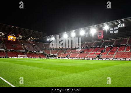 Rennes, Frankreich. 15. Januar 2023. Allgemeiner Blick während des Fußballspiels der französischen Meisterschaft Ligue 1 zwischen Stade Rennais und Paris Saint-Germain am 15. Januar 2023 im Roazhon Park in Rennes, Frankreich - Foto Matthieu Mirville / DPPI Credit: DPPI Media/Alamy Live News Stockfoto