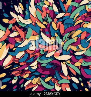 Flacher und minimalistischer Hintergrund für Konfetti, die bei Festlichkeiten wie dem Karneval in die Luft geworfen werden Stock Vektor