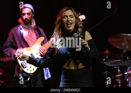 Rom, Italien. 14. Januar 2023. Serena Brancale tritt live am 14. Januar 2023 im Auditorium Parco della Musica in Rom, Italien auf. Kredit: Independent Photo Agency/Alamy Live News Stockfoto