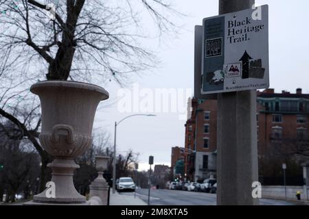 Boston, USA. 15. Januar 2023. Das Massachusetts State House findet am 15. Januar 2023 auf den Freedom and Black Heritage Trails am Boston Common in Boston Massachusetts, USA, statt. (Foto: John Lamparski/SIPA USA) Guthaben: SIPA USA/Alamy Live News Stockfoto