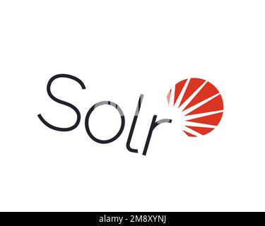 Apache Solr, gedrehtes Logo, weißer Hintergrund B Stockfoto