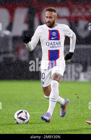 Rennes, Frankreich. 15. Januar 2023. Neymar Jr von PSG während des Fußballspiels der französischen Meisterschaft Ligue 1 zwischen Stade Rennais und Paris Saint-Germain am 15. Januar 2023 im Roazhon Park in Rennes, Frankreich - Foto Jean Catuffe / DPPI Credit: DPPI Media/Alamy Live News Stockfoto