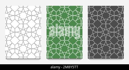 Abstraktes mehrfarbiges Sternenset, Hintergrund mit geometrischer Textur, Polygonmuster, arabisches Konzept Stockfoto