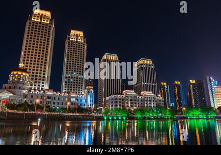 Tianjin City Night scene Stockfoto