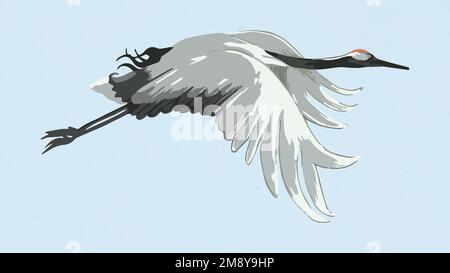 Vektorisiertes rotes Kranvogel-Designelement Stock Vektor