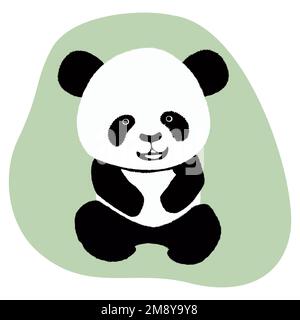 Panda-Bärenjunges isoliert auf weißem Hintergrund. Clipart, Vektor-Konstruktionselement. Stock Vektor