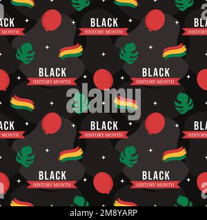 Black History Month Nahtloses Muster eines afroamerikanischen Feiertags in einer handgezeichneten Cartoon-Flachdesign-Illustration Stock Vektor