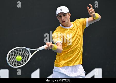 Melbourne, Australien. 16. Januar 2023. MELBOURNE, AUSTRALIEN - 16. JANUAR: Tallon Griekspoor der Niederlande an Tag 1 der Australian Open 2023 im Melbourne Park am 16. Januar 2023 in Melbourne, Australien (Foto: Andy Astfalck/BSR Agency) Guthaben: BSR Agency/Alamy Live News Stockfoto