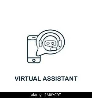 Symbol „Virtueller Assistent“. Einfarbiges Symbol für einfaches Zeitmanagement für Vorlagen, Webdesign und Infografiken Stock Vektor