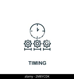 Timing-Symbol. Einfarbiges Symbol für einfaches Zeitmanagement für Vorlagen, Webdesign und Infografiken Stock Vektor