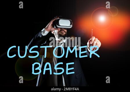 Konzeptionelle Überschrift Kundenbasis. Internetkonzept Ermutigen Sie Kunden, Ihre Marke zu kaufen Stockfoto