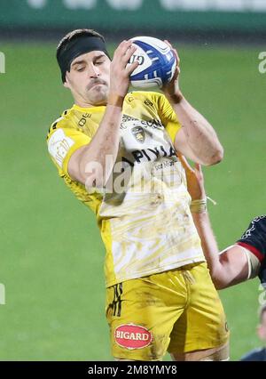 Remi Bourdeau von Stade Rochelais während des Champions Cup, Rugby-Gewerkschaftskampf zwischen Stade Rochelais (La Rochelle) und Ulster Rugby am 14. Januar 2023 im Marcel Deflandre Stadion in La Rochelle, Frankreich - Photo Laurent Lairys / DPPI Stockfoto