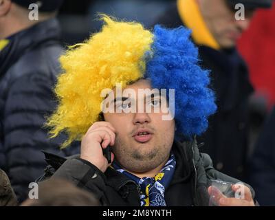 ISTANBUL - Fenerbahce-Unterstützer während des türkischen Super-Lig-Spiels zwischen Fenerbahce AS und Galatasaray AS im Ulker-Stadion am 8. Januar 2023 in Istanbul, Türkei. AP | niederländische Höhe | GERRIT VON KÖLN Stockfoto