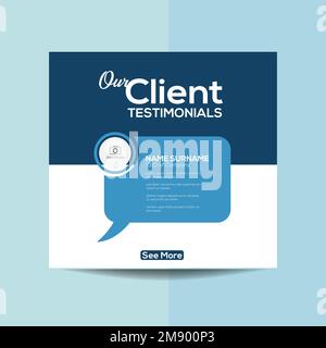 Kundenfeedback Testimonial Social Media Post Webbanner-Vorlage. Stock Vektor