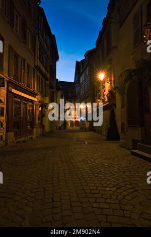 Colmars Altstadt bei Nacht Stockfoto