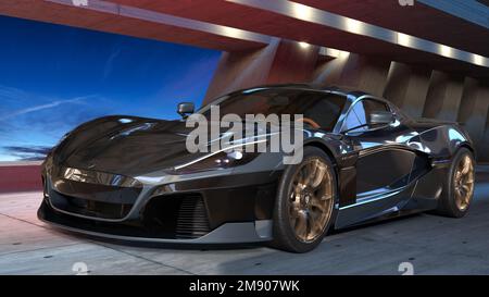 Rimac Nevera schnellstes Elektrofahrzeug der Welt Stockfoto