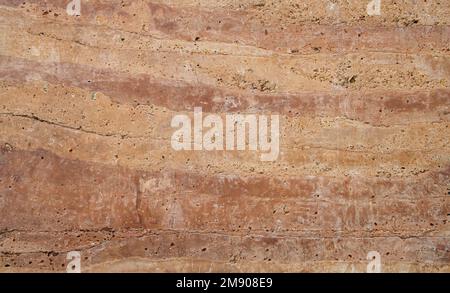 Naturbraunsteinhintergrund und -Textur. Terrazzo-Marmorhintergrund aus mattem emperador für Keramikfliesen, Quartzitkalkstein, Wand, Boden, rustikales Design Stockfoto