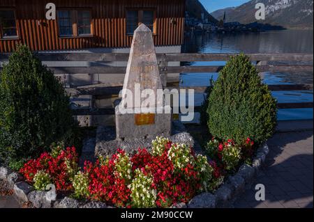 17. oktober 2022, Hallstatt, Österreich. Blick auf eine Gedenkstätte für Kaiser Franz Joseph 1 im Salzbergwerk Hallstatt, Österreich. Stockfoto