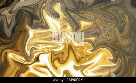 Der Hintergrund weist abstrakte schwarze, braune und goldene Aquarelle auf. Der Stil eines Ölgemäldes. Stockfoto