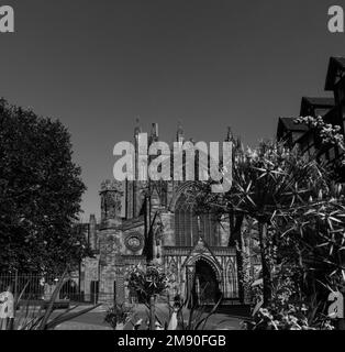 Hereford Kathedrale gewidmet der Jungfrau Maria und dem König St. Ethelbert. Hereford England, Großbritannien. Mai 2022 Stockfoto