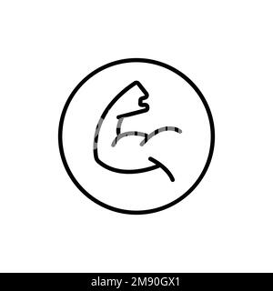 Muscle Bicep-Symbol. Vektor - In Reihe. Konturkonstruktion mit bearbeitbarer Kontur Stock Vektor