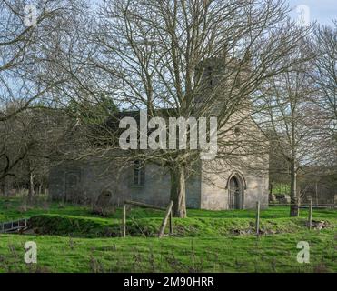 All Saints Church, Brauncewell, Lincolnshire - Eine verlassene und redundante Pfarrkirche aus dem 16. Jahrhundert, die sich an der Stelle eines ehemaligen mittelalterlichen Dorfes befindet Stockfoto