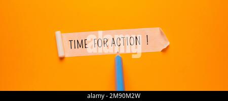 Nahaufnahme einer Geschäftsidee, die Act zeigt Stockfoto