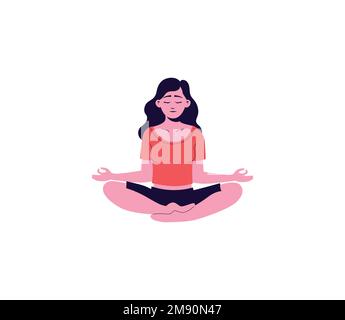 Schöne Frau in Lotus Position Stock Vektor