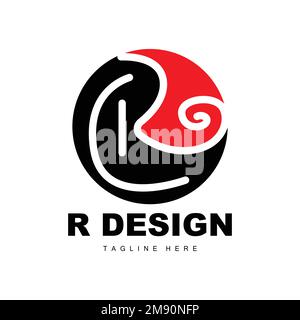 Logo mit R-Buchstaben, Vektor mit Buchstaben, ursprüngliches Logo für die R-Produktmarke Stock Vektor