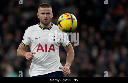 London, Großbritannien. 15. Januar 2023. Eric Dier von Tottenham Hotspur in Aktion. Spiel der Premier League, Tottenham Hotspur gegen Arsenal im Tottenham Hotspur Stadium in London am Sonntag, den 15. Januar 2023. Dieses Bild darf nur zu redaktionellen Zwecken verwendet werden. Nur redaktionelle Verwendung, Lizenz für kommerzielle Verwendung erforderlich. Keine Verwendung bei Wetten, Spielen oder Veröffentlichungen von Clubs/Ligen/Spielern. Bild von Sandra Mailer/Andrew Orchard Sportfotografie/Alamy Live News Credit: Andrew Orchard Sportfotografie/Alamy Live News Stockfoto