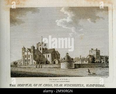 DAS KRANKENHAUS VON ST. CROSS, NEAR WINCHESTER, HAMPSHIRE aus dem Buch " Supplement to the Antiquities of England and Wales " von Francis Grose, Veröffentlichungsdatum 1777 Stockfoto