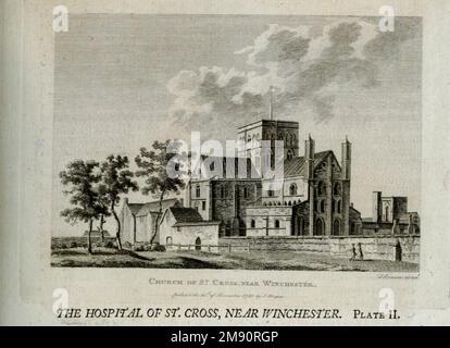 DAS KRANKENHAUS VON ST. CROSS, NEAR WINCHESTER, HAMPSHIRE aus dem Buch " Supplement to the Antiquities of England and Wales " von Francis Grose, Veröffentlichungsdatum 1777 Stockfoto