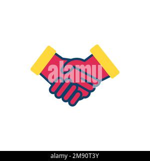 Austausch freundschaftlicher Handschläge. Symbol des abgeschlossenen Geschäftsvertrags Stock Vektor