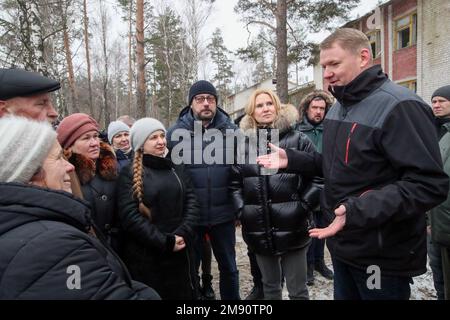 Nicht exklusiv: YAHIDNE, UKRAINE - 14. JANUAR 2023 - Sprecher der Saeima der Republik Lettland Edvards Smiltens, Stellvertretender Sprecher der Verkhowna Stockfoto