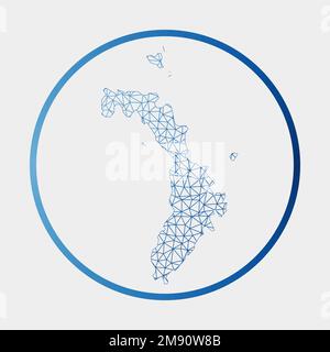 Lord-Howe-Insel-Symbol. Netzwerkkarte der Insel. Rundes Lord-Howe-Zeichen mit Gradientenring. Technologie, Internet, Netzwerk, Telekommunikationskonzept. V Stock Vektor