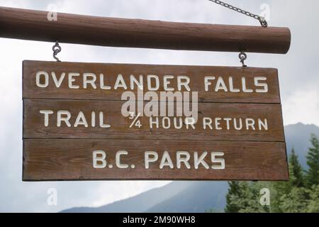 Overlander Falls Trail im Mount Robson Provincial Park, British Columbia, Kanada Stockfoto