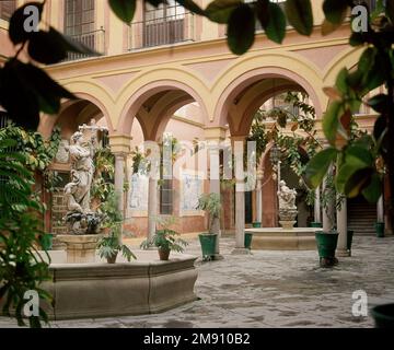 TERRASSE. AUTOR: PEDRO SANCHEZ FALCONETE (1586-1666). STANDORT: HOPITAL DE LA CHARITE. Sevilla. Sevilla. SPANIEN. Stockfoto