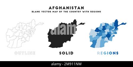 Afghanistan-Karte. Borders of Afghanistan für Ihre Infografik. Vektorform. Vektordarstellung. Stock Vektor