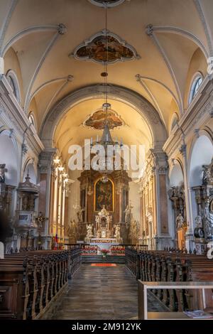 St. James Parish Church Barockgebäude in Ljubljana, Slowenien. Stockfoto